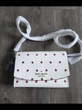 kate spade New York White Ladybug Print Crossbody Bag